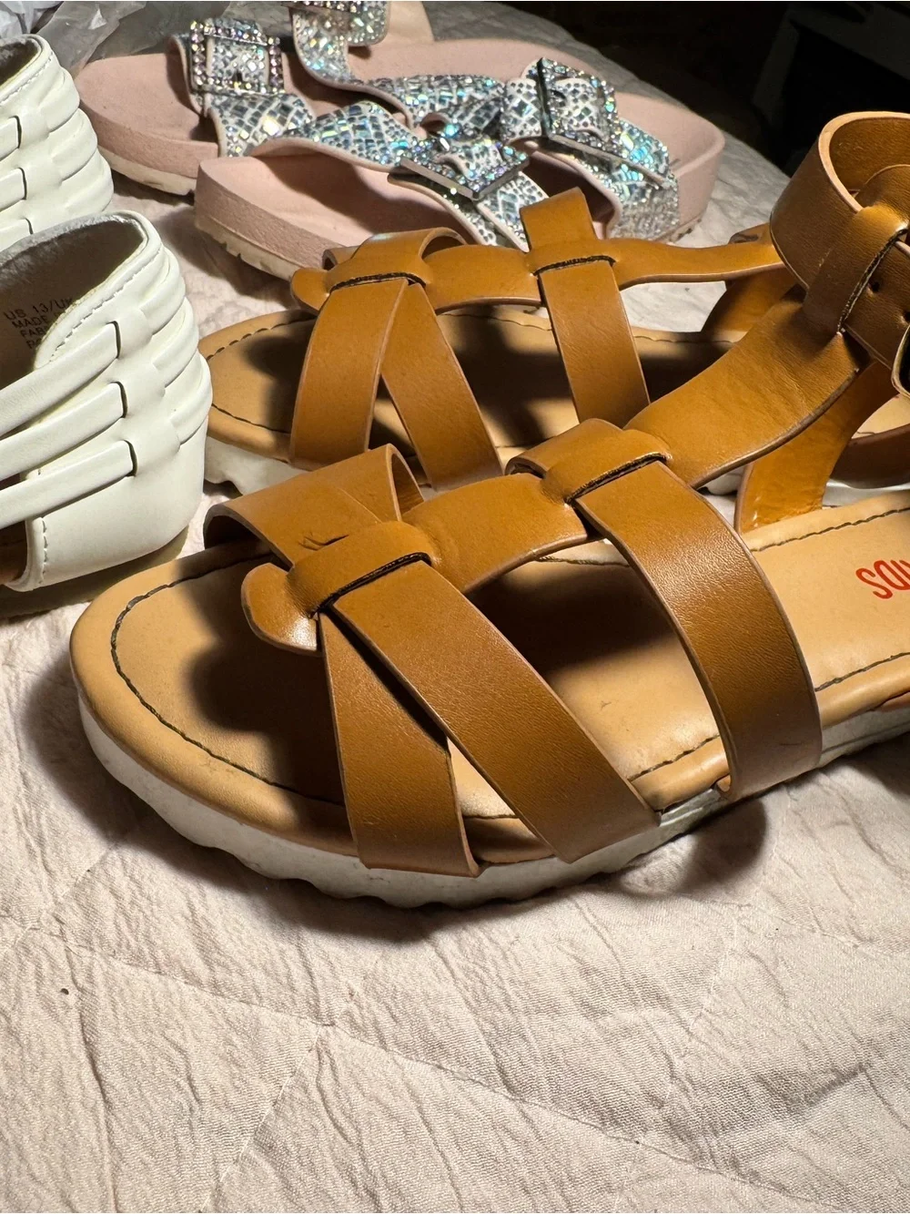Set of 4 girls sandals some new and some barely worn